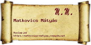 Matkovics Mátyás névjegykártya
