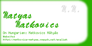 matyas matkovics business card